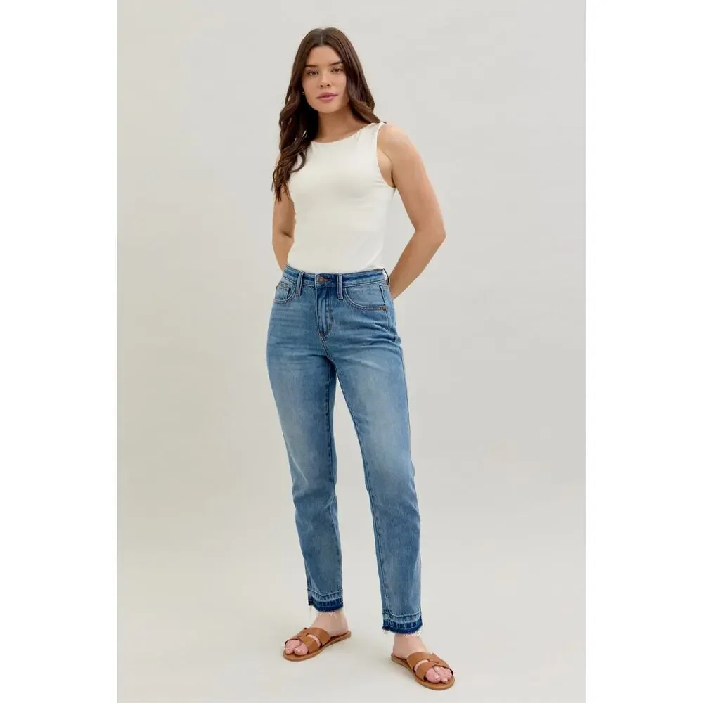 Classic High-Rise Straight Leg Jeans - Light Blue - Picture 4 of 13